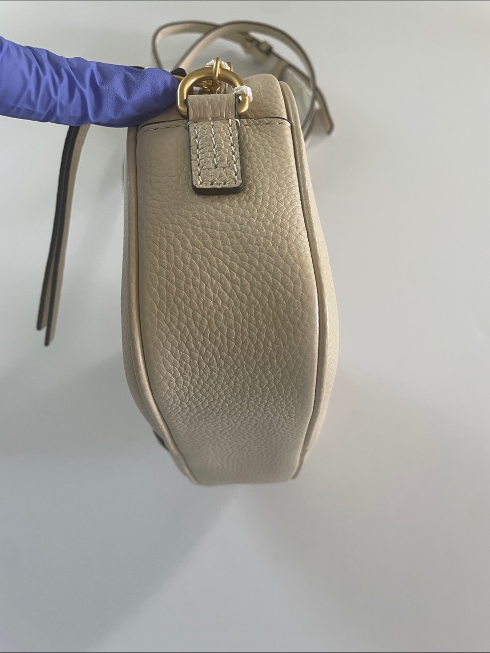 NWT Tory Burch McGraw Camera Bag Pebbled Leather Crossbody Brie color - Picture 10 of 12